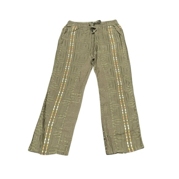 Johnny Was Calme Biya JWLA Workshop Embroidered Provenza Drawstring Pants M - Picture 2 of 8
